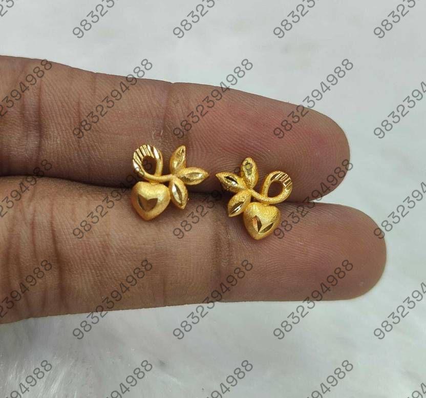k/leaf_fuit_golden_earr Brass Stud Earring